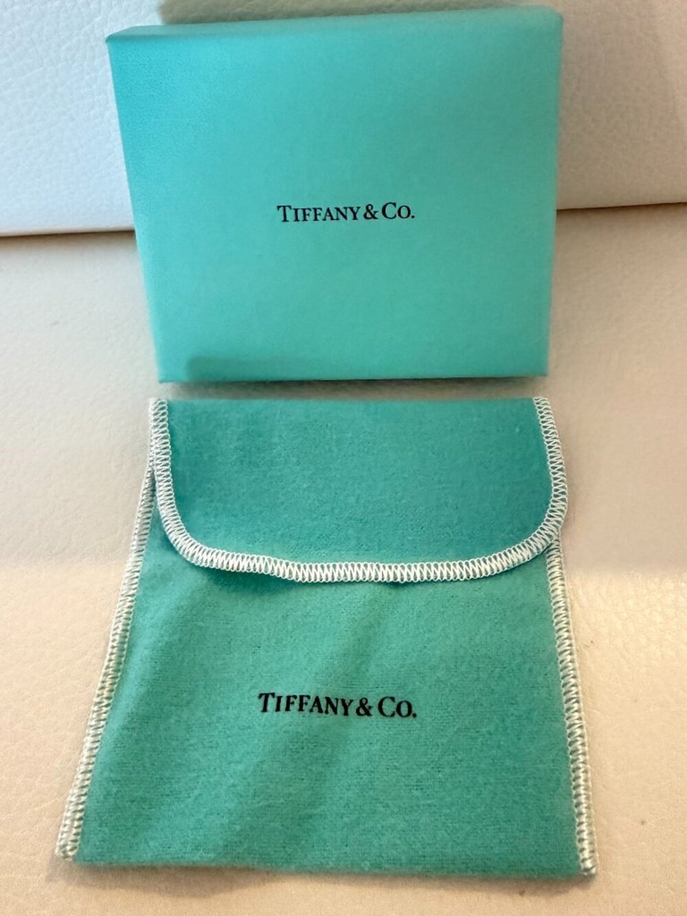 Tiffany & Co Jewelry gift Box and Dust Bag set blue